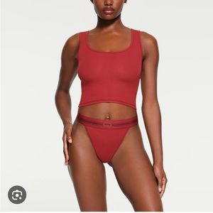 Skims cotton rub tank. Brick. Medium. Brand new with tags